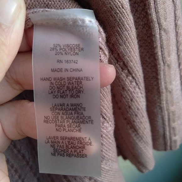 Vila Dusty Rose Pink / Mauve Knit Cardigan with Cable Knit Detail - Picture 5 of 5